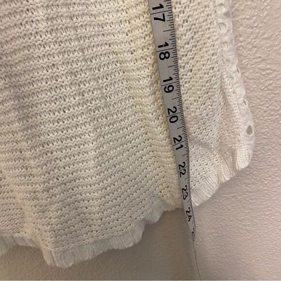 Lucky Brand boho white top blouse Crochet Eyelet embroidered open knit lace S - Picture 3 of 9